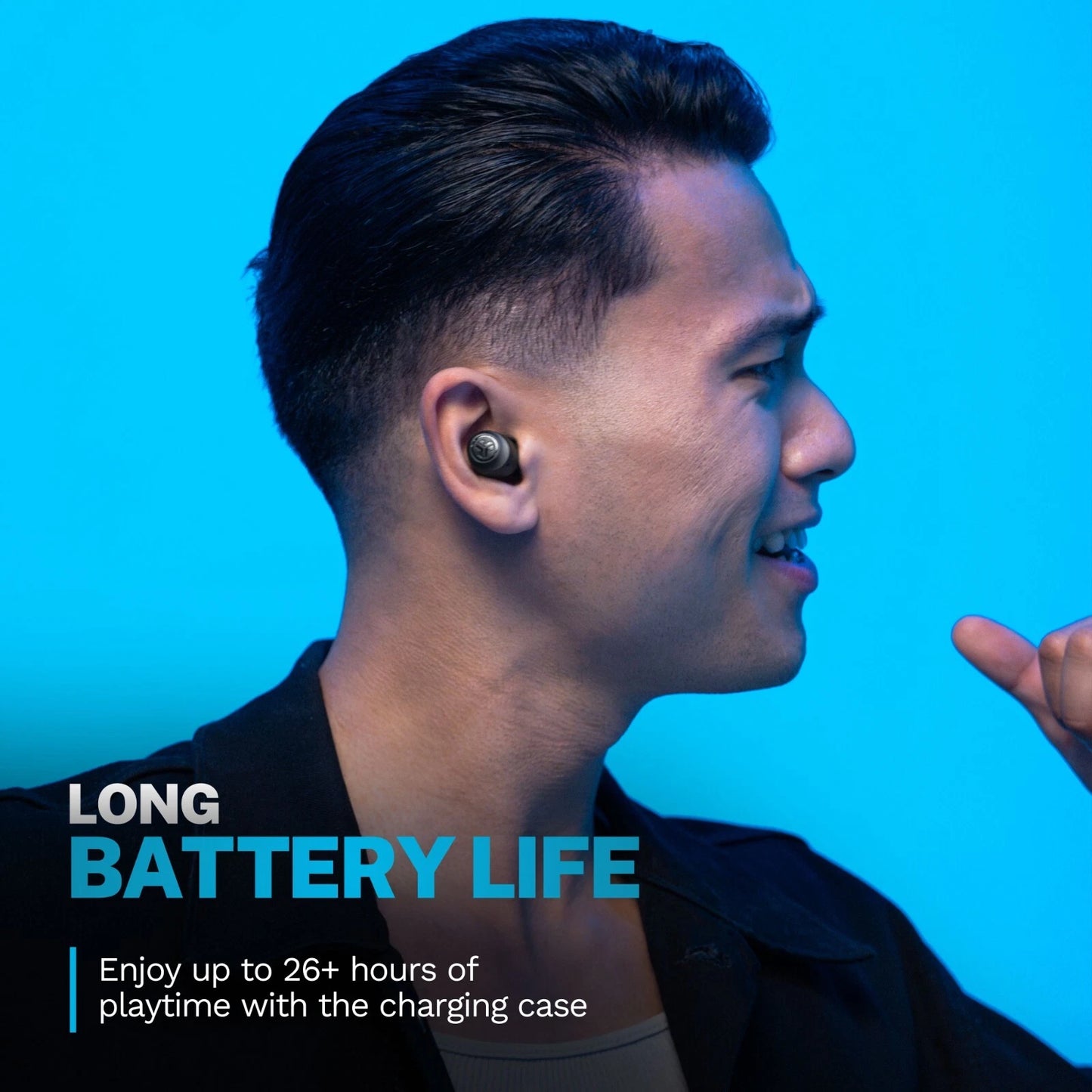 JLab Go POP+ True Wireless Bluetooth Earbuds, In-Ear Headphones, Refurbished