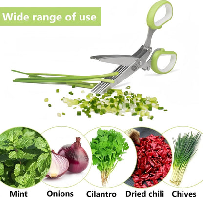 Herb Scissors Set with 5 Blades and Cover - Multipurpose Kitchen Chopping Shear